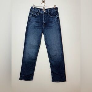 Mother The Thrasher Flood Jeans In Cest La Vie Sz 26 Denim Dark Wash Straight